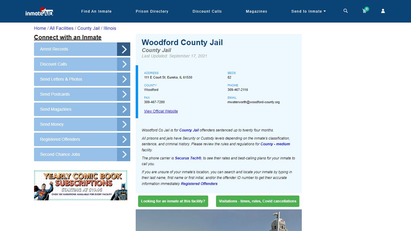 Woodford County Jail - Inmate Locator - Eureka, IL