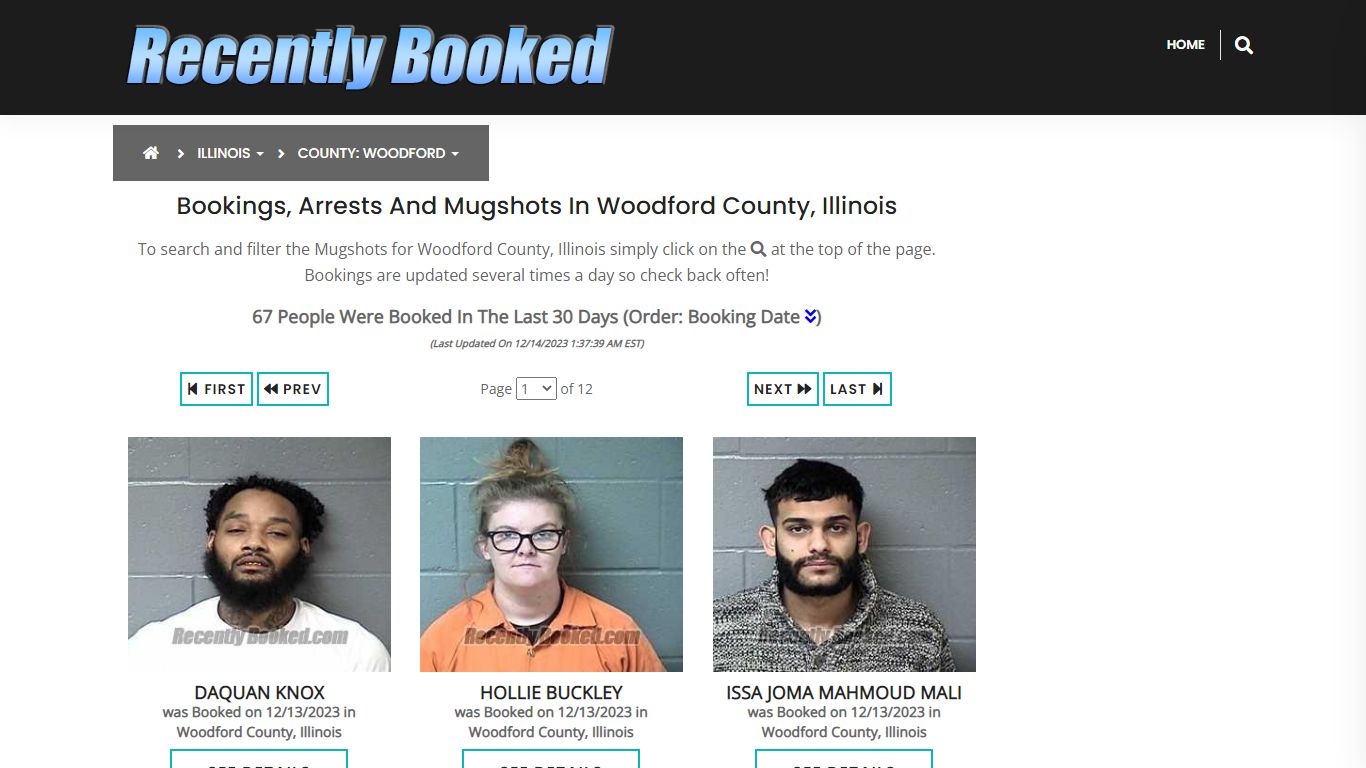 Recent bookings, Arrests, Mugshots in Woodford County, Illinois